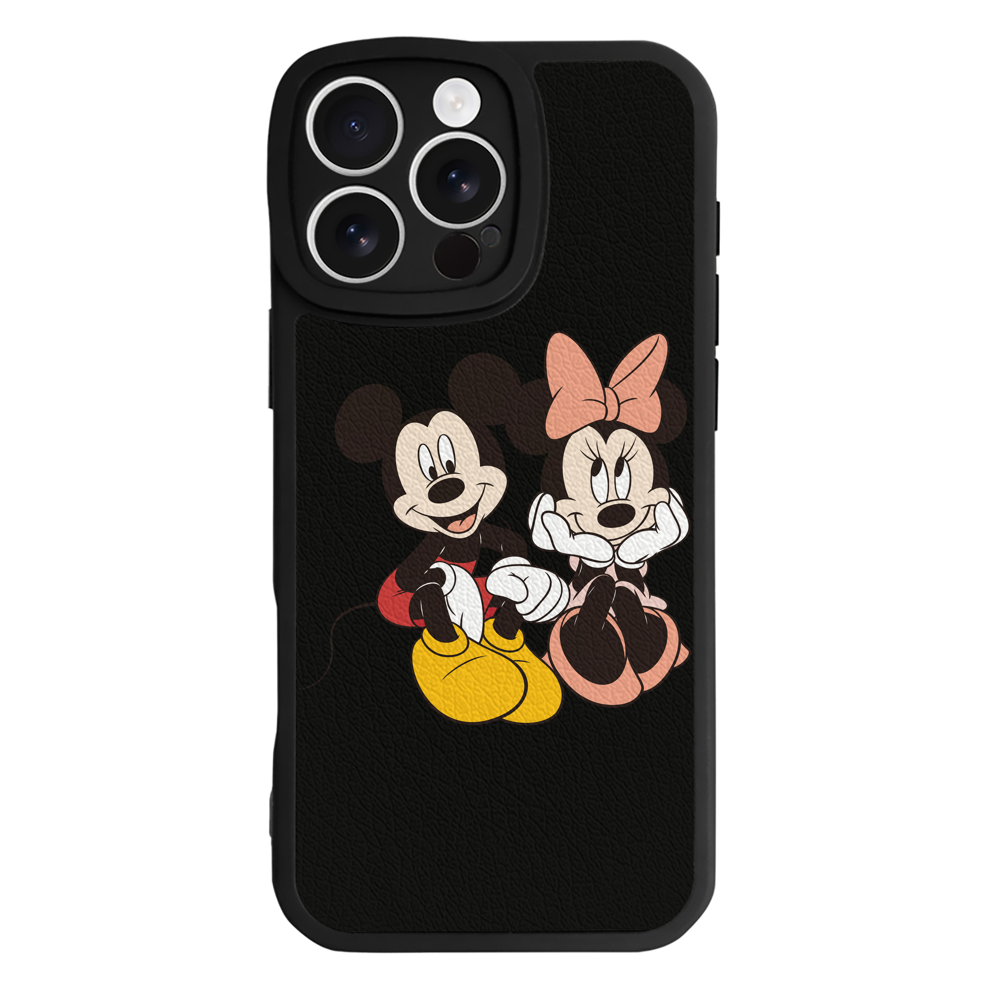 （画像用） ミッキーマウス Mickey Mouse 【iPhone 16シリーズ対応】シリコンスマホケース（レザー調） 材質：シリコン